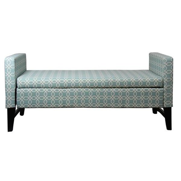 Ore International OreInternational HB4537 24 in. Teal Geometric Storage Bench HB4537